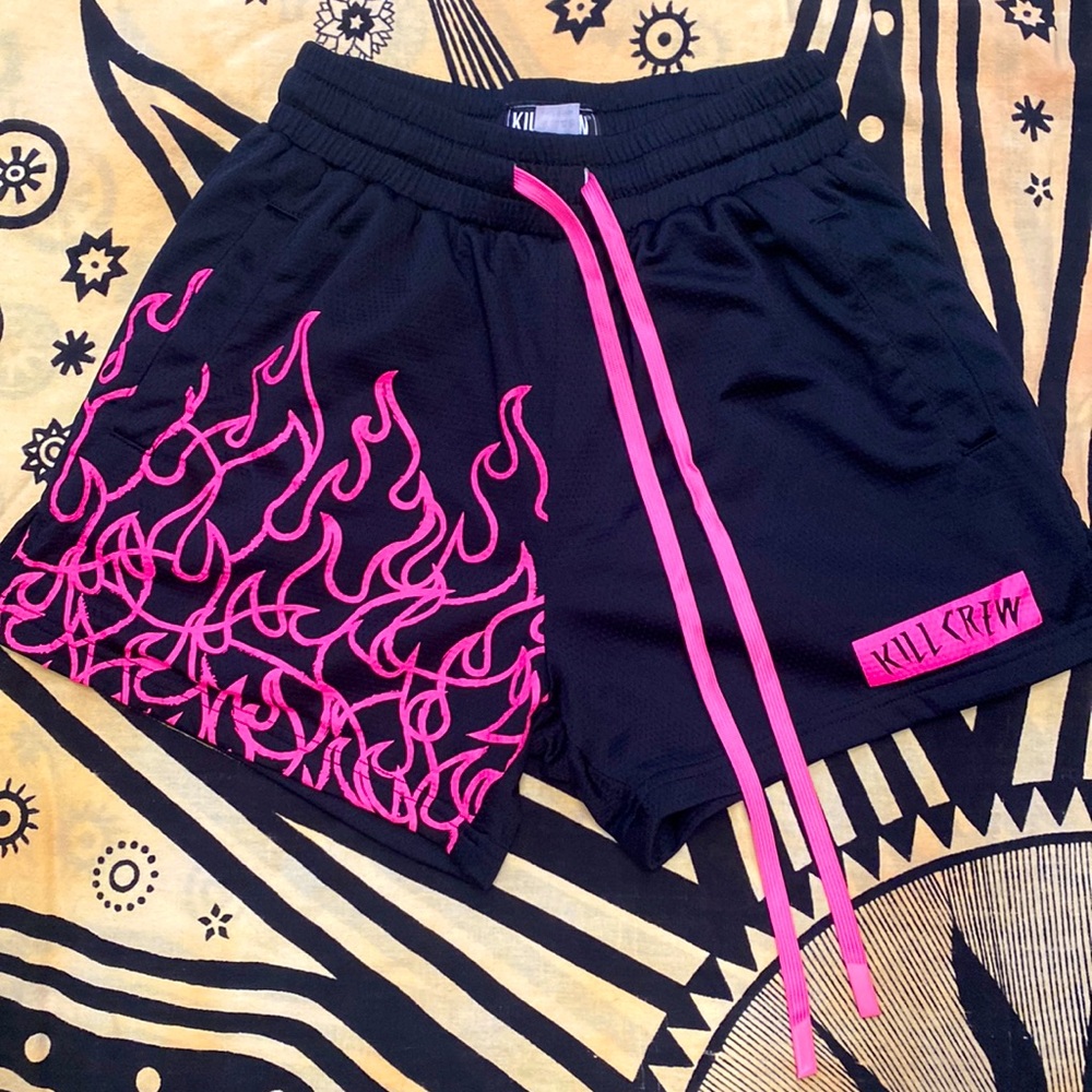 Pink & Black Kill Crew Shorts